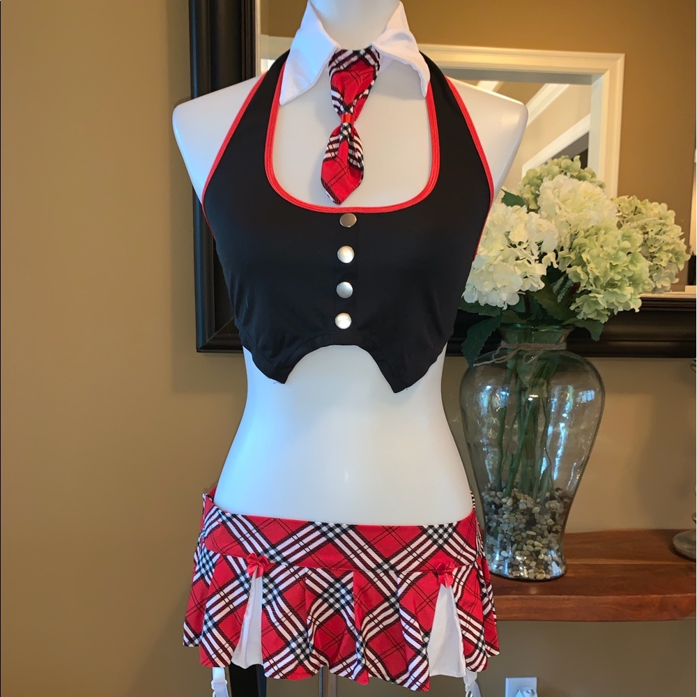 Hustler School Girl Outfit w/Adjustable Skirt